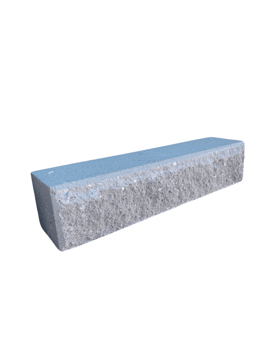 The Broughton Garden Edge Bushrock concrete block features a rough-textured face and smooth top, displayed against a white background.