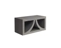A single gray GB Breeze Blocks Arc Pewter piece featuring two open rectangular sections with a curved central divider, displayed on a white background.