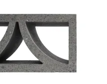 A close-up of the GB Breeze Blocks Arc Pewter showcases its grey, concrete-like rough texture and two large curved cutouts forming an arch design, all set against a white background.