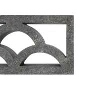 The GB Breeze Blocks Cloud Pewter features a rectangular design with two arched cutouts, rough-textured edges, and a white background that highlights its Arc Pottery-inspired geometric style.