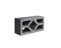 A GB Breeze Blocks Diamond Pewter in dark grey featuring three rectangular openings and a diamond-shaped center cutout, set against a white background.