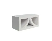 A single GB Breeze Blocks Arc Pottery in light gray, featuring two curved triangular openings, is displayed on a plain white background.