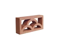 The GB Breeze Blocks Cloud Pottery is a rectangular vent block with three arched openings and a textured terracotta finish, displayed on a plain white background.